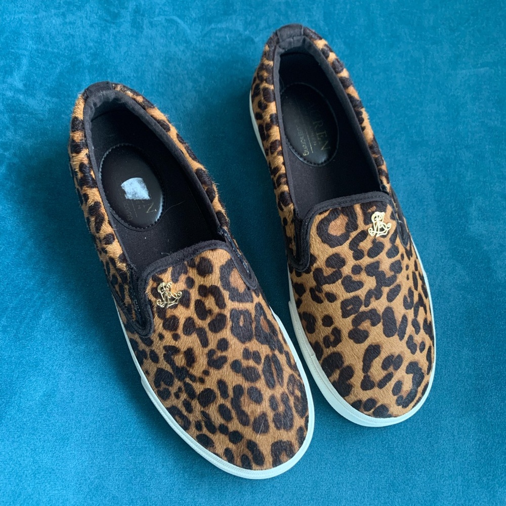 Ralph Lauren, calf hair slip on sneakers/loafers